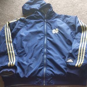 Vintage ADIDAS Reversible Notre Dame Coat jacket college fall winter Size XXL 2X